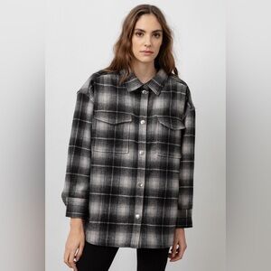 Plaid Black and Gray Women's Jacket